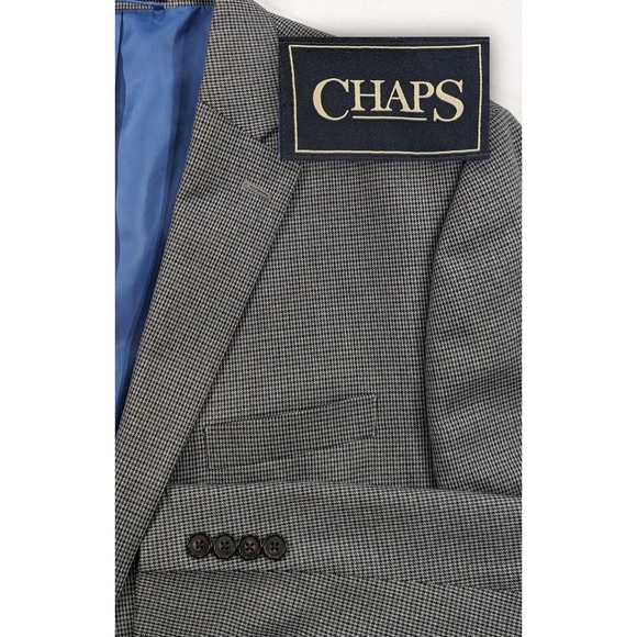 Chaps Ralph Lauren Blazer Suit Jacket Poly BlendHoundstooth Subtle 46R 50